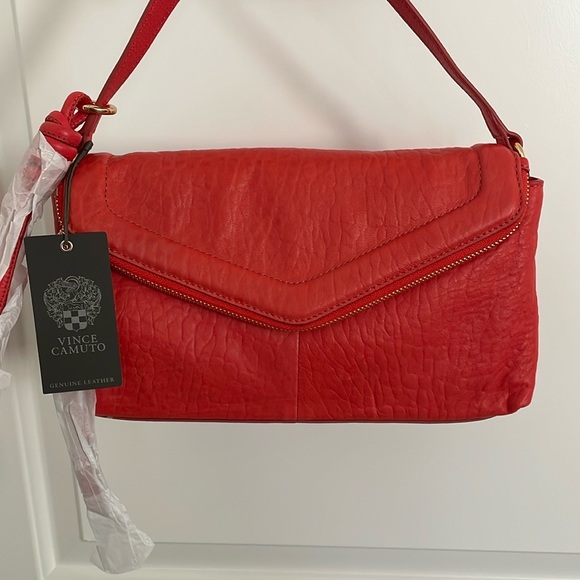 Vince Camuto Handbags - Vince Camuto Bubble Lamb Leather Flap Crossbody